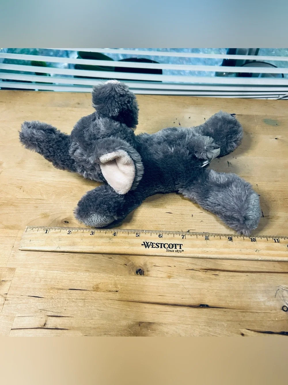 Aurora “People Pals” Elephant Grey 11in Plush Stuffed Animal Tan Pink Ears